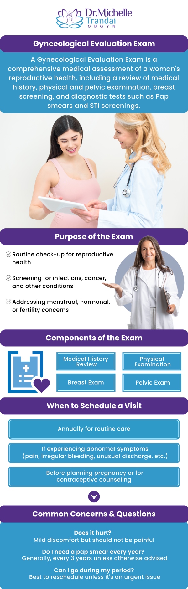 Doctor Michelle Trandai offers annual Pap/HPV/GYN exams in Chicago, IL and surrounding areas. She is conveniently located at 5449 N Broadway St, Chicago, IL 60640. Request an appointment today, call us for more information.